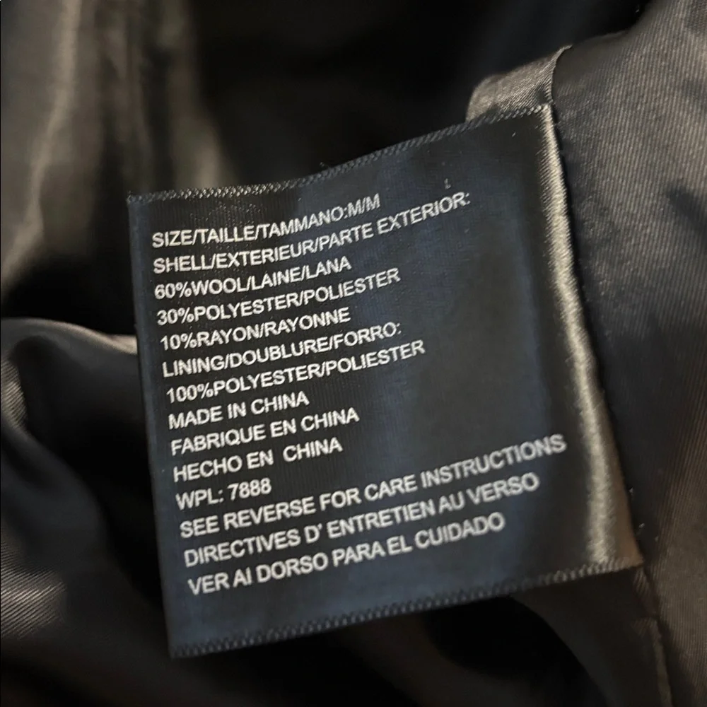 Michael Kors Womens Wool Double Breasted‎ Peacoat Black Size M